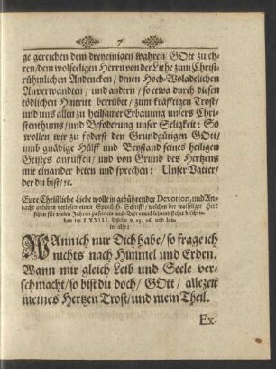 [...] Leich-Text erwehlet/ und stehet beschrieben im LXXIII. Psalm v. 25. 26. und lautet also: