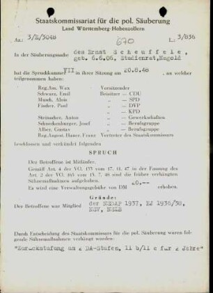 Scheuffele, Ernst