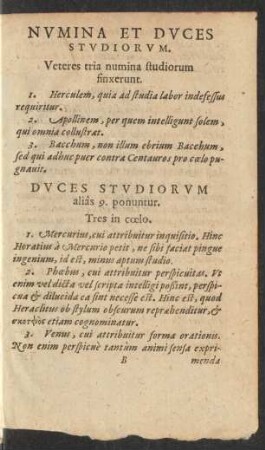 Numina et Duces Studiorum.