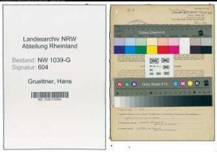 Entnazifizierung Hans Gruettner , geb. 05.09.1894 (Bahnbeamter)