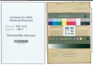 Entnazifizierung Bernhard Grenzdoerffer , geb. 21.11.1908 (Polizeiwachtmeister)