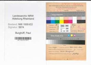 Entnazifizierung Paul Burghoff, geb. 20.12.1900 (Arbeiter)