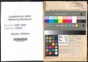 Entnazifizierung Wilhelm Haerter , geb. 26.04.1890 (Lehrer)