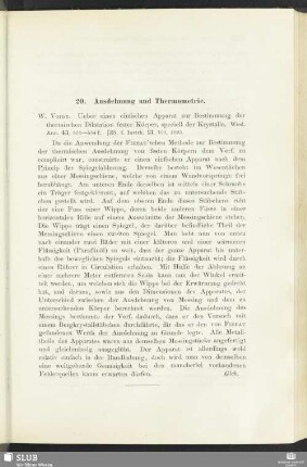 20. Ausdehnung und Thermometrie
