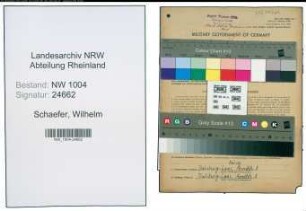 Entnazifizierung Wilhelm Schaefer , geb. 08.11.1906 (Lokfuehrer)