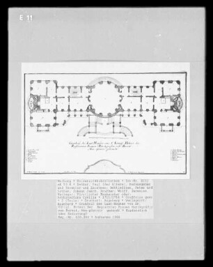 Fürstlicher Baumeister oder: Architectura Civilis — Grundriß des Lust-Hauses von Sr. Königl. Hoheit der Regiernten Frauen Marckgräfin von Bareit, Mon-plaisir genandt