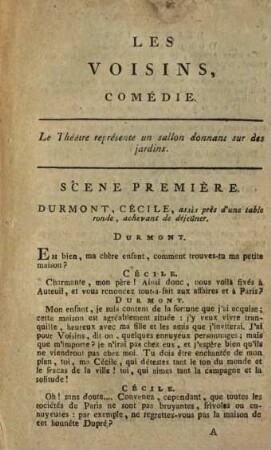 Les voisins : comédie en un acte, en prose