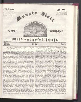 10. Jahrgang. N°. 112. Bremen. 1860. April