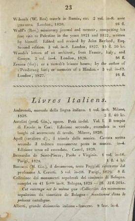 Livres Italiens