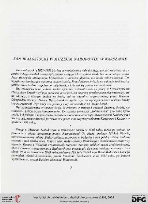 35.1991: Jan Białostocki w Muzeum Narodowym w Warszawie