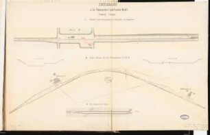 Hochofenanlage mit Verbindungsbahn Schinkelwettbewerb 1863: 3 Lagepläne Gleisanlagen 1:1250; Maßstabsleiste