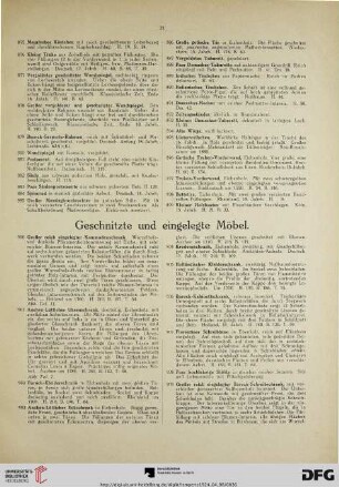 Geschnitzte und eingelegte Möbel (Nr. 900-980)