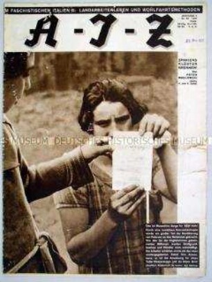 Proletarische Wochenzeitschrift "A-I-Z" u.a. über den antikirchlichen Aufruhr in Spanien