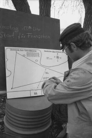 Internationale Segelregatta des Ruderclubs Rastatt auf dem Illinger Goldkanal am Rhein an Ostern 1971
