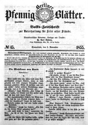 No. 45, Sonnabend, den 3. November