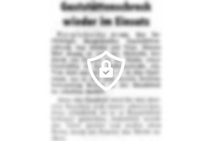 Gaststättenschreck wieder im Einsatz