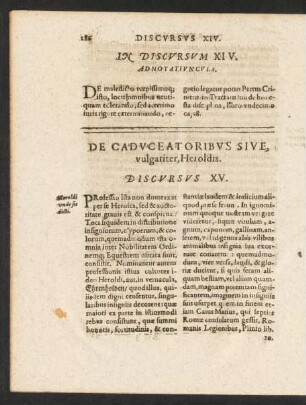 De Caduceatoribus Sive, vulgariter, Heroldis. Discursus XV.