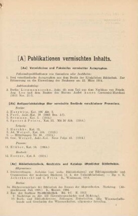 [A] Publikationen vermischten Inhalts