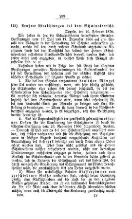 Aeußere Einrichtungen bei dem Schulunterricht : [IV. Elementarschulwesen]
