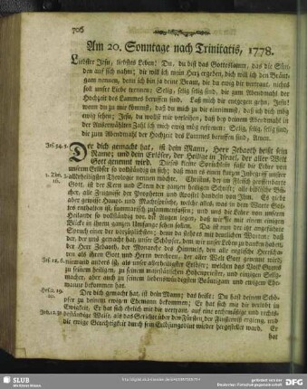Am 20. Sonntage nach Trinitatis, 1778