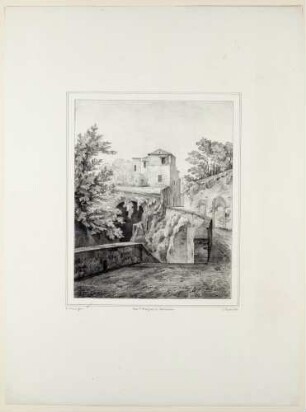 Felsenschlucht mit Treppenaufgang in Sorrent