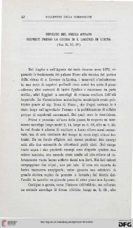 1: Sepolcri del secolo ottavo scoperti presso la chiesa di S. Lorenzo in Lucina