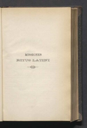 Missiones ritus latini