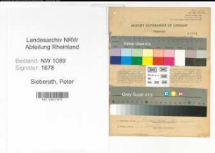 Entnazifizierung Peter Sieberath , geb. 23.08.1881 (Brandmeister)