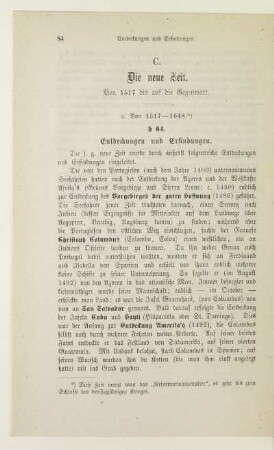 C. Die neue Zeit. Von 1517 bis auf die Gegenwart
