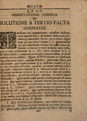 Dissertatio juridica de solutione a tertio facta