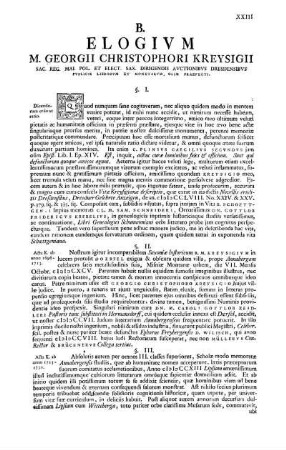 B. Elogium M. Georgii Christophori Kreysigii...