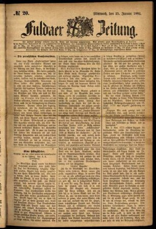 Ausgabe vom Mittwoch, den 25. Januar 1882.
