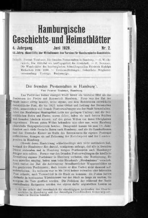 Die fremden Postanstalten in Hamburg.