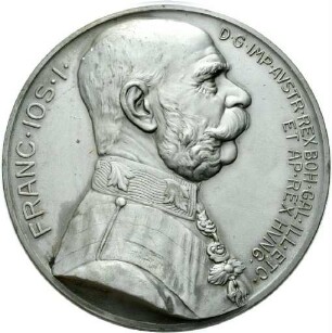 Medaille auf Kaiser Franz Joseph I. mit Darstellung des österreichischen Doppeladlers, 1914