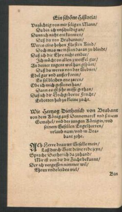 Wie Hertzog Dietherich von Brabant von dem König auß Dennemarck und seinem Gemahel/ und der jungen Königin/ und seinem Gesellen Engelharten/ urlaub nam/ und in Brabant zohe.