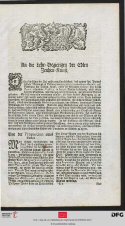 An die Lehr-Begierigen der Edlen Zeichen-Kunst