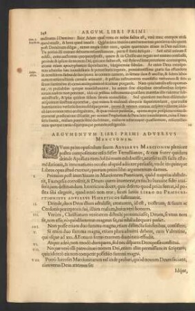 Argumentum Libri Primi Adversus Marcionem