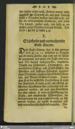 X. Stärkende und verwahrende Gold-Tinctur