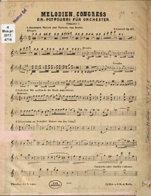 Melodien-Congress : gr. Potpourri für Orchester ; op. 112