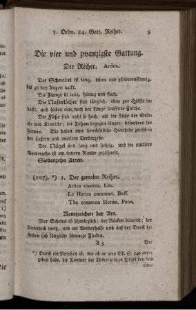 Die vier und zwanzigste Gattung. Der Reiher.