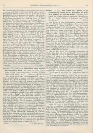 184-185 [Rezension] Kremer, Josef, Das Problem der Theodicee in der Philosophie und Literatur des 18. Jahrhunderts mit besonderer Rücksicht auf Kant und Schiller