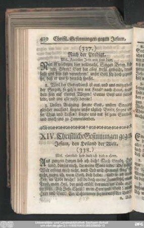 XIV. Christliche Gesinnungen gegen Jesum, den Heiland der Welt.