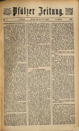 Pfälzer Zeitung. 1893, [1] = Jan. - Juni