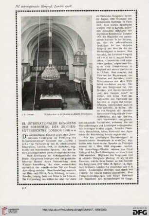 III. internationaler Kongress zur Förderung des Zeichen-Unterrichtes, London 1908