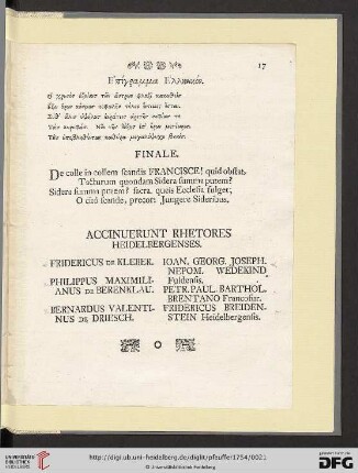 Accinuerunt Rhetores Heidelbergenses