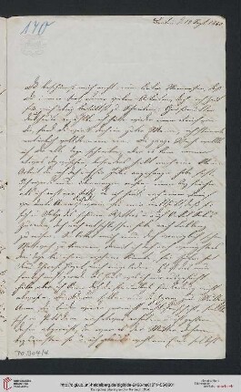 Briefwechsel Theodor Mommsen und Marie Mommsen geb. Reimer: Brief von Marie Mommsen an Theodor Mommsen