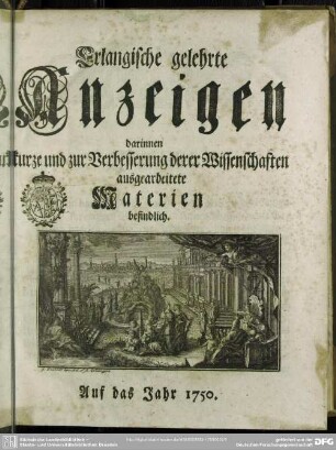 1750: Erlangische gelehrte Anzeigen