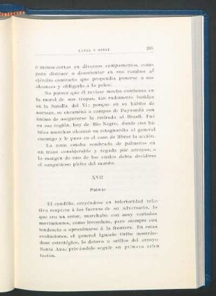 XVII - Palmar