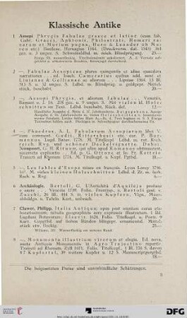 Klassische Antike (Nr. 1-72)