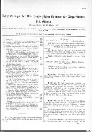 134. Sitzung, Stuttgart, 16.10.1900